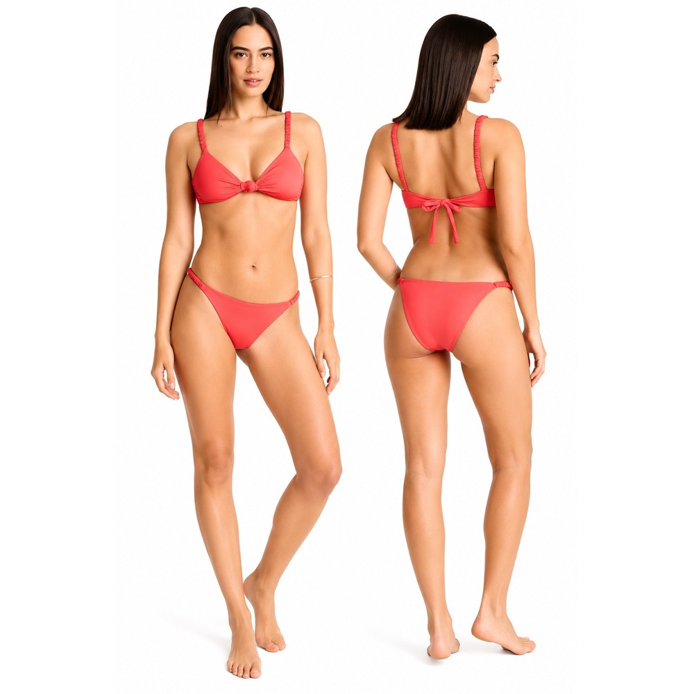Women's Vitamin A Knot Front Bralette Bikini Top Coral Red S New With Tags